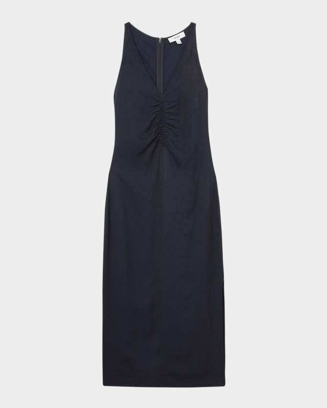 Pari Sleeveless Ruched Midi Dress